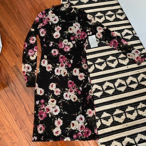 Velvet Torch Mesh Overlay Sheath Dress - Picture 2 of 6